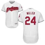 Indians #24 Andrew Miller White Flexbase Authentic Collection Stitched Jersey