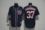 Washington Nationals #37 Stephen Strasburg Navy Team Logo Print Cool Base Stitched Jersey