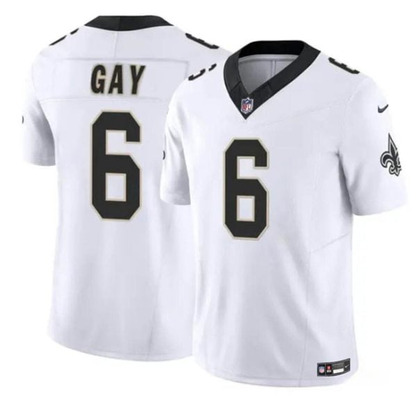 New Orleans Saints #6 Willie Gay White 2023 F.U.S.E. Vapor Limited Stitched Jersey