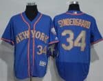 Mets #34 Noah Syndergaard Blue(Grey NO.) Flexbase Authentic Collection Stitched Jersey