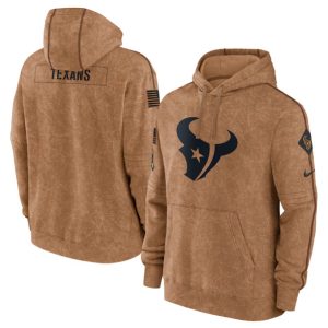 Houston Texans 2023 Brown Salute To Service Pullover Hoodie
