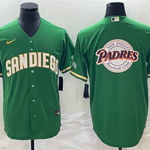 San Diego Padres Green Team Big Logo Cool Base Stitched Jersey 001