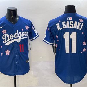 Los Angeles Dodgers #11 Roki Sasaki Royal 2025 Tokyo Series Limited Stitched Jersey