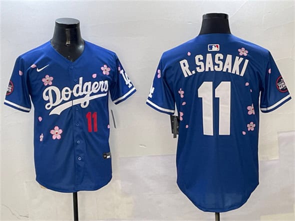 Los Angeles Dodgers #11 Roki Sasaki Royal 2025 Tokyo Series Limited Stitched Jersey