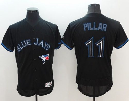 Blue Jays #11 Kevin Pillar Black Fashion Flexbase Authentic Collection Stitched Jersey