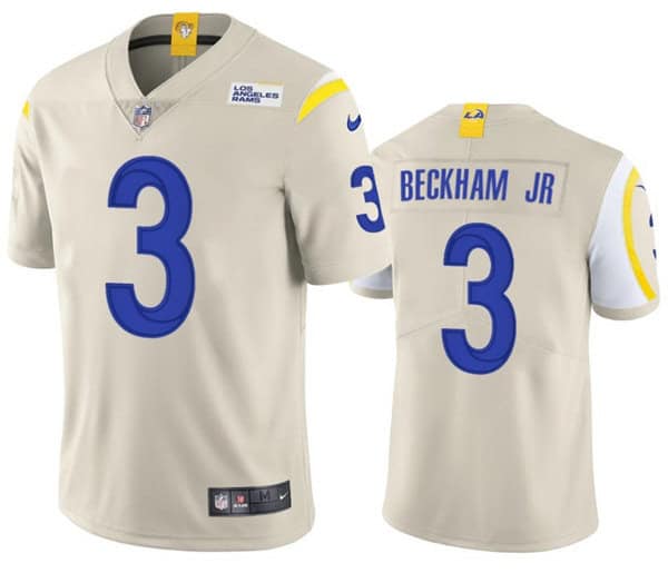 Los Angeles Rams #3 Odell Beckham Jr. 2021 Bone Vapor Untouchable Limited Stitched Football Jersey