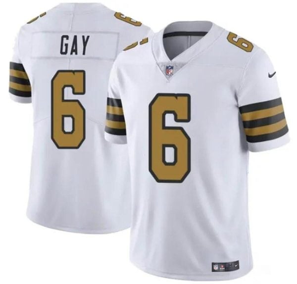 New Orleans Saints #6 Willie Gay White Color Rush Limited Stitched Jersey