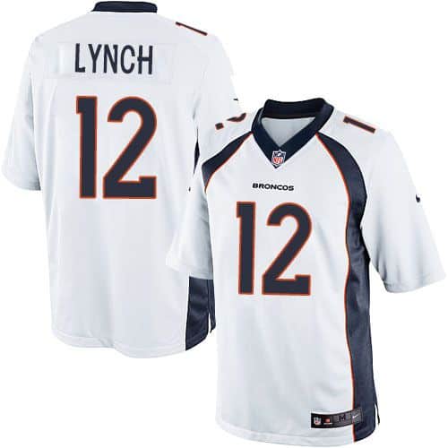 Broncos #12 Paxton Lynch White Stitched Limited Nike Jersey