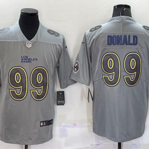 Los Angeles Rams #99 Aaron Donald Gray With Patch Atmosphere Fashion Stitched Jersey