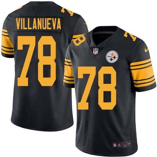 Steelers #78 Alejandro Villanueva Black Stitched Limited Rush Nike Jersey
