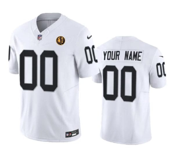 Las Vegas Raiders Custom White 2023 F.U.S.E. With John Madden Patch Vapor Limited Stitched Jersey