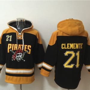 Pittsburgh Pirates #21 Roberto Clemente Ageless Must-Have Lace-Up Pullover Hoodie