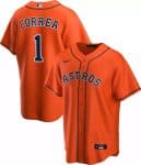 Houston Astros Orange #1 Carlos Correa Orange Cool Base Stitched Jersey