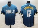Philadelphia Phillies #12 Kyle Schwarber Blue 2024 City Connect Limited Stitched Jersey
