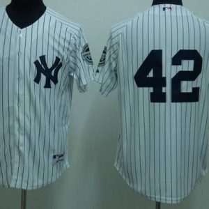 Yankees #42 Mariano Rivera Stitched White Jersey