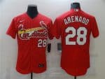 St. Louis Cardinals White #28 Nolan Arenado Red Flex Base Stitched Jersey