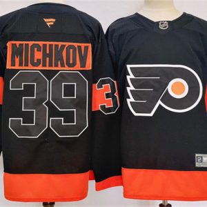 Philadelphia Flyers #39 Matvei Michkov Black 2024 Stitched Jersey