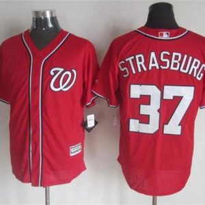 Nationals #37 Stephen Strasburg Red New Cool Base Stitched Jersey