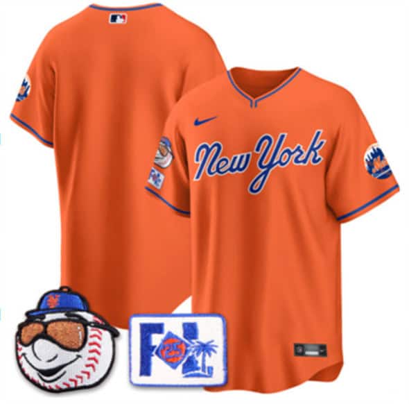 New York Mets Blank Orange 2025 Spring Training Stitched Jersey