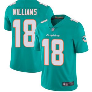 Miami Dolphins #18 Preston Williams Aqua Vapor Untouchable Limited Stitched Jersey