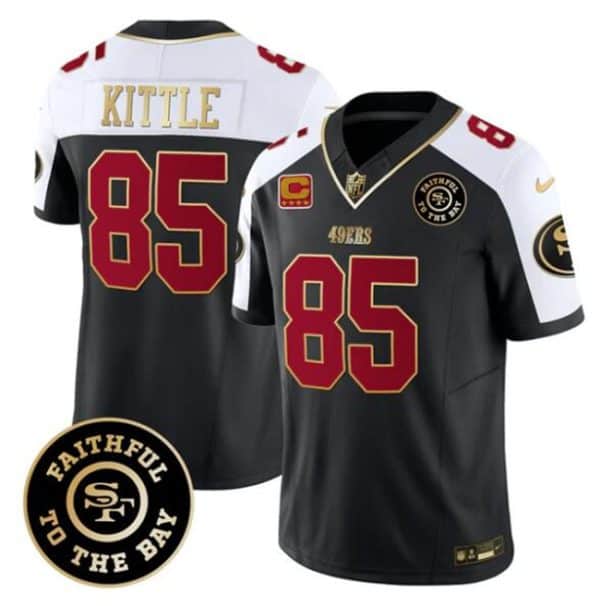 San Francisco 49ers #85 George kittle Black Alternate F.U.S.E. 3-Star C With Faithful To The Bay Patch Vapor Limited Stitched Jersey