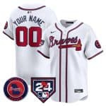 Atlanta Braves Customized White 2024 Spring Training Patch Limited Stitched Jersey