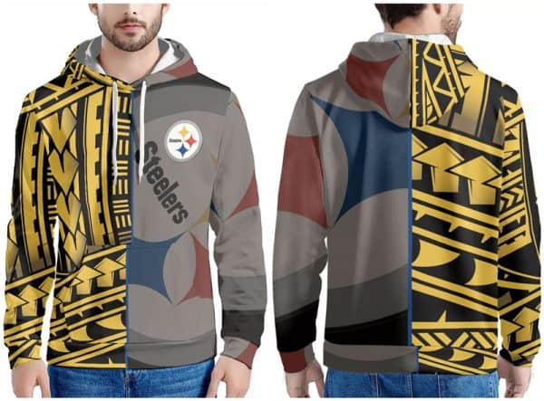 Pittsburgh Steelers Yellow Gold Gray Pullover Hoodie