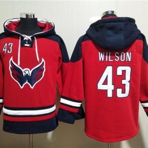 Washington Capitals #43 Tom Wilson Red Ageless Must-Have Lace-Up Pullover Hoodie