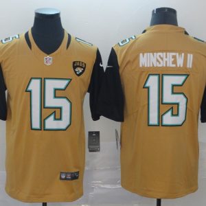 Jacksonville Jaguars #15 Gardner Minshew II Yellow Color Rush Stitched Jersey