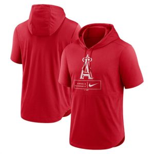 Los Angeles Angels Red Short Sleeve Pullover Hoodie