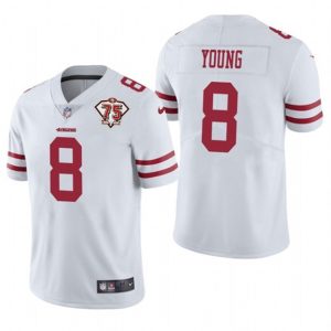 San Francisco 49ers #8 Steve Young White 2021 75th Anniversary Vapor Untouchable Limited Stitched Jersey