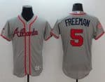 Braves #5 Freddie Freeman Grey Fashion Stars Stripes Flexbase Authentic Stitched Jersey