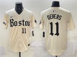 Boston Red Sox #11 Rafael Devers Cream Gothic Vapor Limited Stitched Jersey