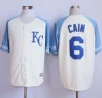 Royals #6 Lorenzo Cain Cream Exclusive Vintage Stitched Jersey