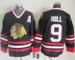 Blackhawks #9 Bobby Hull Black CCM Throwback Stitched Jersey