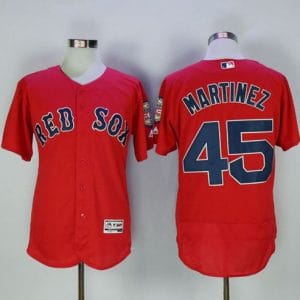 Red Sox #45 Pedro Martinez Red Flexbase Authentic Collection Stitched Jersey