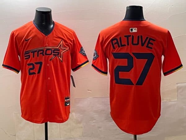 Houston Astros #27 Jose Altuve Orange 2025 City Connect Limited Stitched Jersey