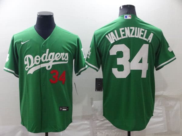 Los Angeles Dodgers #34 Toro Valenzuela Green Stitched Baseball Jersey