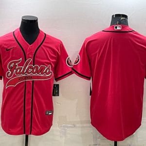 Atlanta Falcons Blank Red With Patch Cool Base Stitched Baseball Jersey