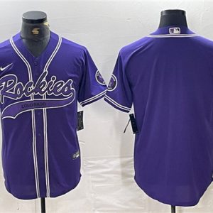 Colorado Rockies Blank Purple Cool Base Stitched Jersey