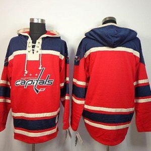 Capitals Blank Red Sawyer Hooded Sweatshirt Stitched Jersey