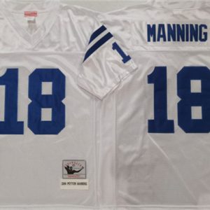 Indianapolis Colts #18 Peyton Manning White Throwback Stitched Jersey