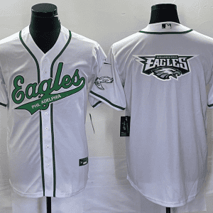 Philadelphia Eagles White Team Big Logo Cool Base Stitched Jersey