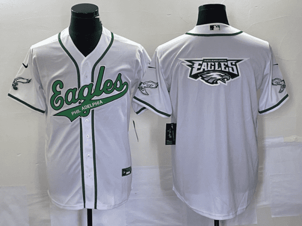 Philadelphia Eagles White Team Big Logo Cool Base Stitched Jersey