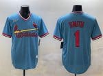 St. Louis Cardinals #1 Ozzie Smith Blue Stitched Jersey