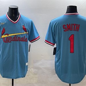St. Louis Cardinals #1 Ozzie Smith Blue Stitched Jersey