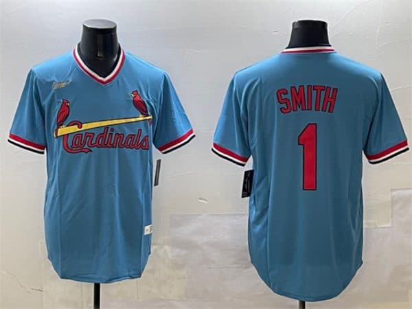 St. Louis Cardinals #1 Ozzie Smith Blue Stitched Jersey