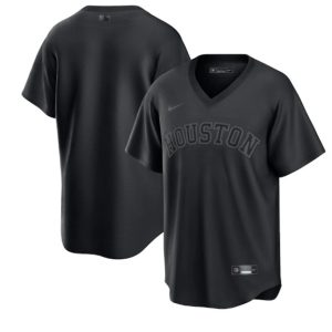 Houston Astros Blank Black Pitch Black Fashion Replica Stitched Jersey