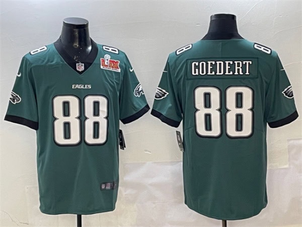 Philadelphia Eagles #88 Dallas Goedert Green 2025 Super Bowl LIX Patch New Vapor Untouchable Limited Stitched Jersey