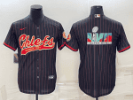 Kansas City Chiefs Black With Super Bowl LVII Big Logo Cool Base Stitched Baseball Jersey